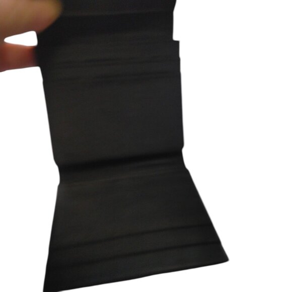 Villager Liz Claiborne Faux Leather Trifold Wallet Black Flower Accent - Picture 4 of 5